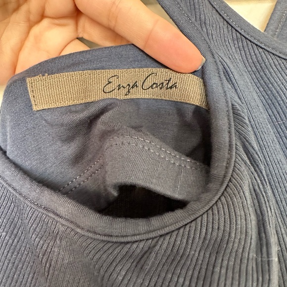 Enza Costa Ribbed Knit Tank Midi Dress Size M - Picture 5 of 8